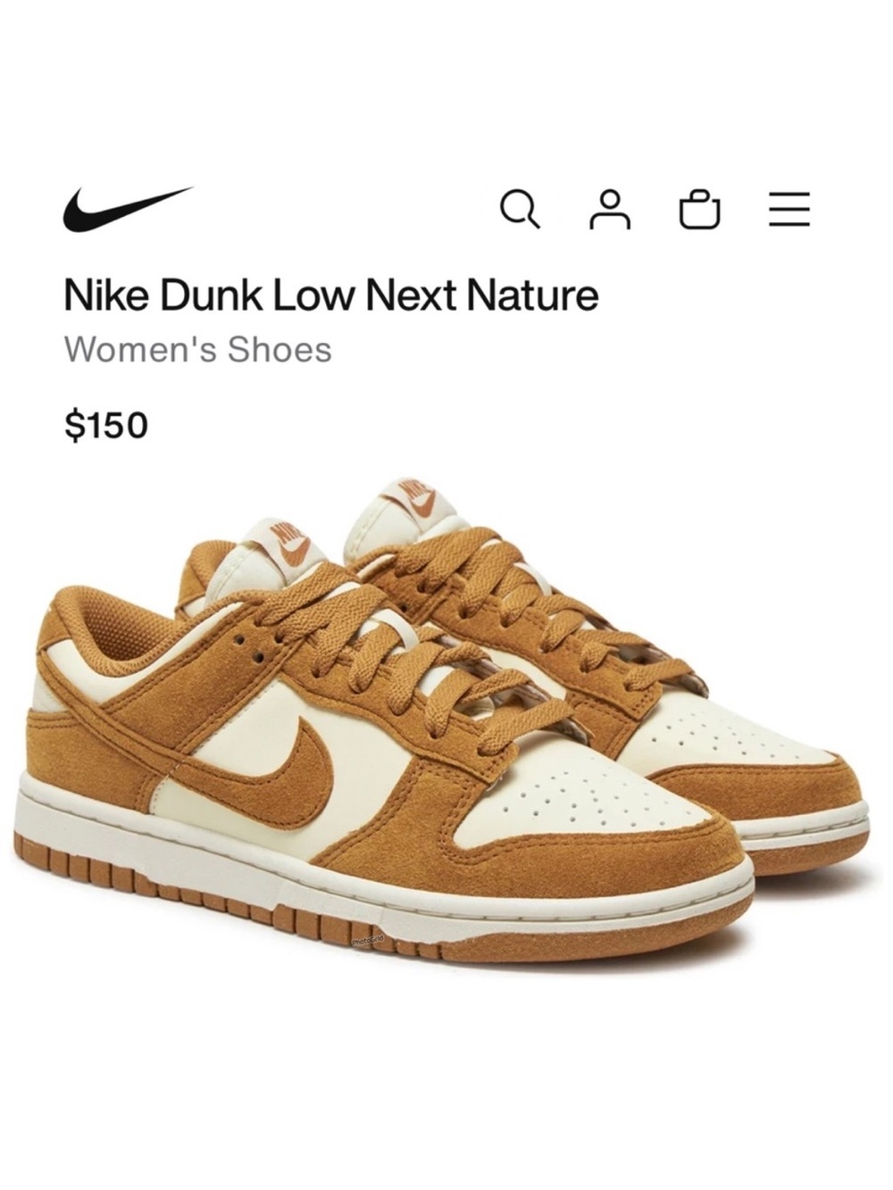 Nike Sz 6 Dunk Low Next Nature in Brown and Cream Women’s Size 6